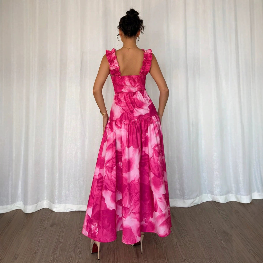 Maxi-Kleid mit Rüschen und Off-Shoulder – Bild 5 | LuxeStyle