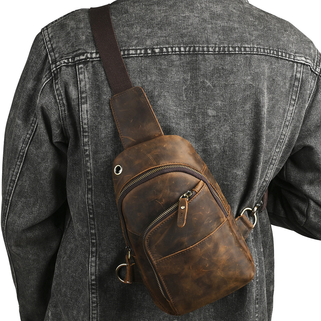 Retro Crossbody Bag aus Rindsleder für Herren