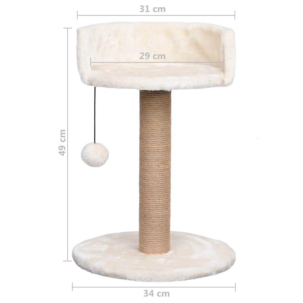 Katzenbaum mit Kratzstamm, 49 cm, Seegras