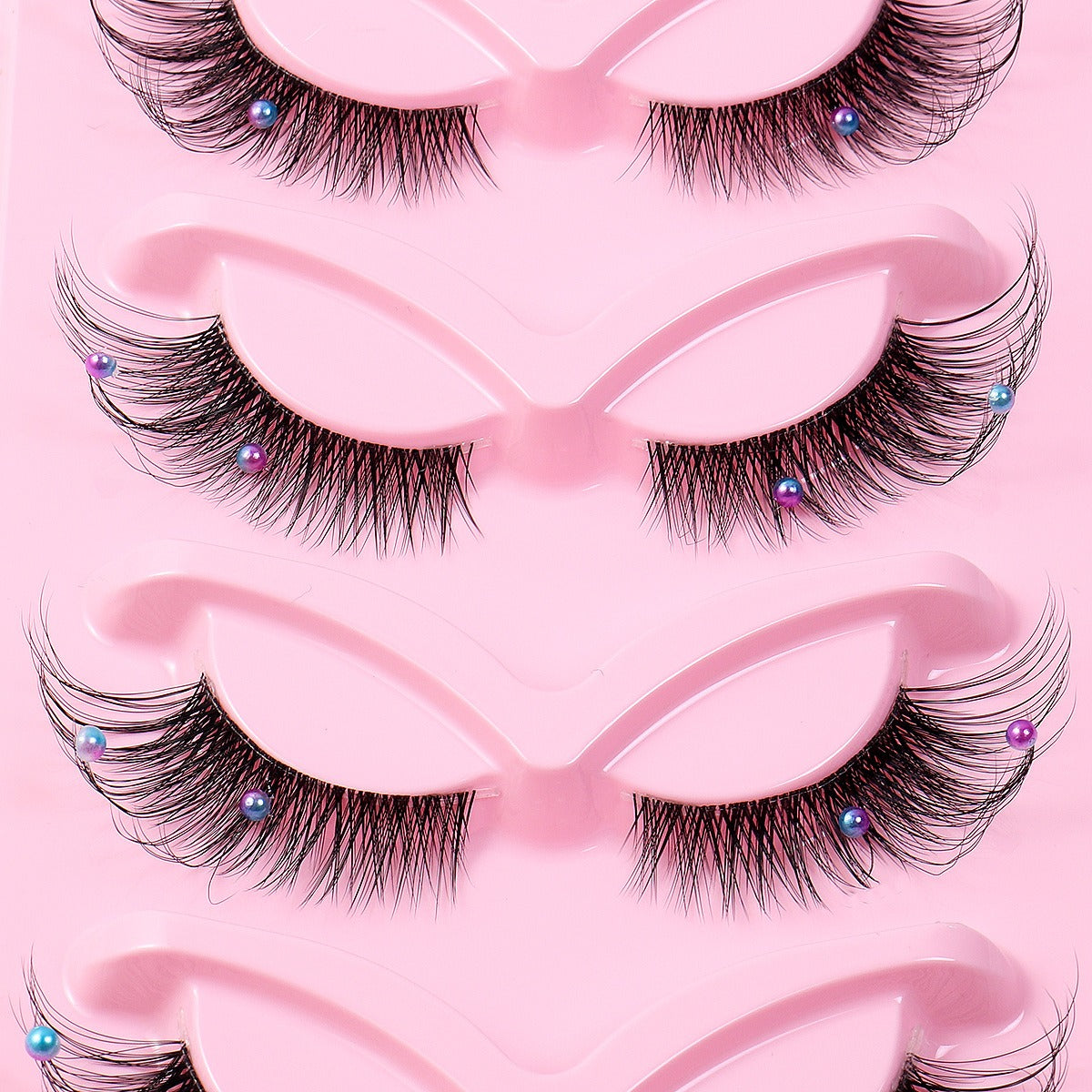 5 Paar Foxy 3D-Wimpern mit transparentem Band