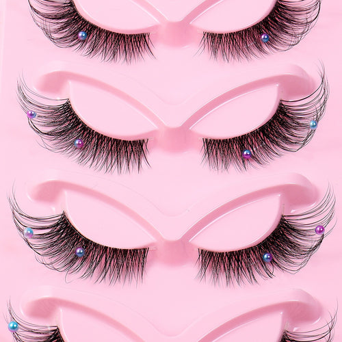 5 Paar Foxy 3D-Wimpern mit transparentem Band – Bild 2 | LuxeStyle