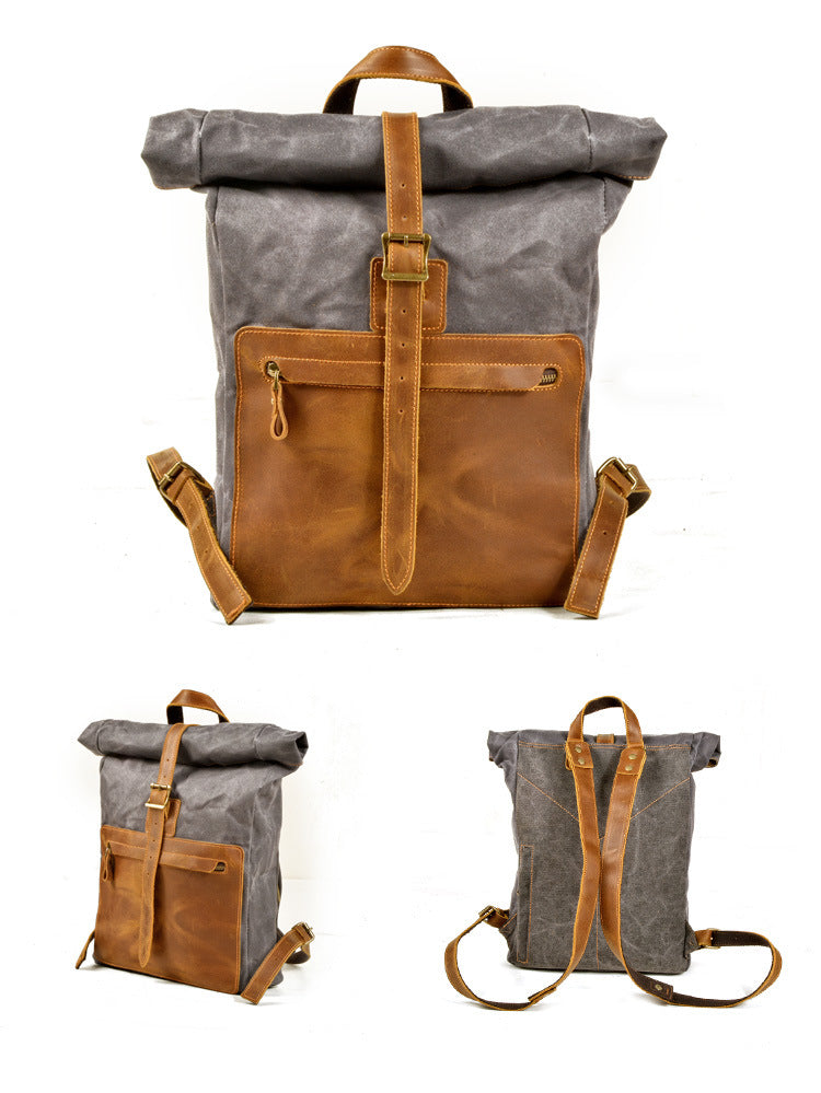 Retro-Canvas-Rucksack für Männer – schwarz – Bild 3 | LuxeStyle