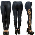 Kurze Leggings in Leder-Optik