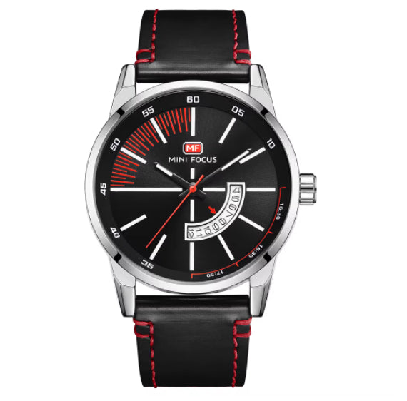 Herren-Armbanduhr mit Kalender und Lederarmband – Bild 7 | LuxeStyle