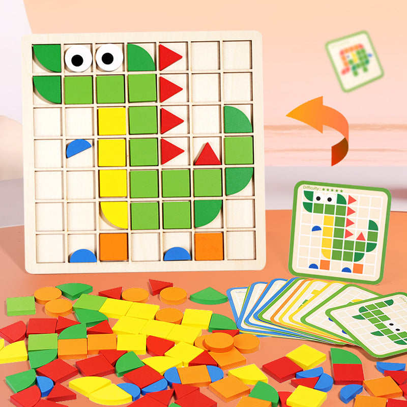 Holz Mosaik 3D-Puzzle Bausteine für Kinder – Bild 5 | LuxeStyle