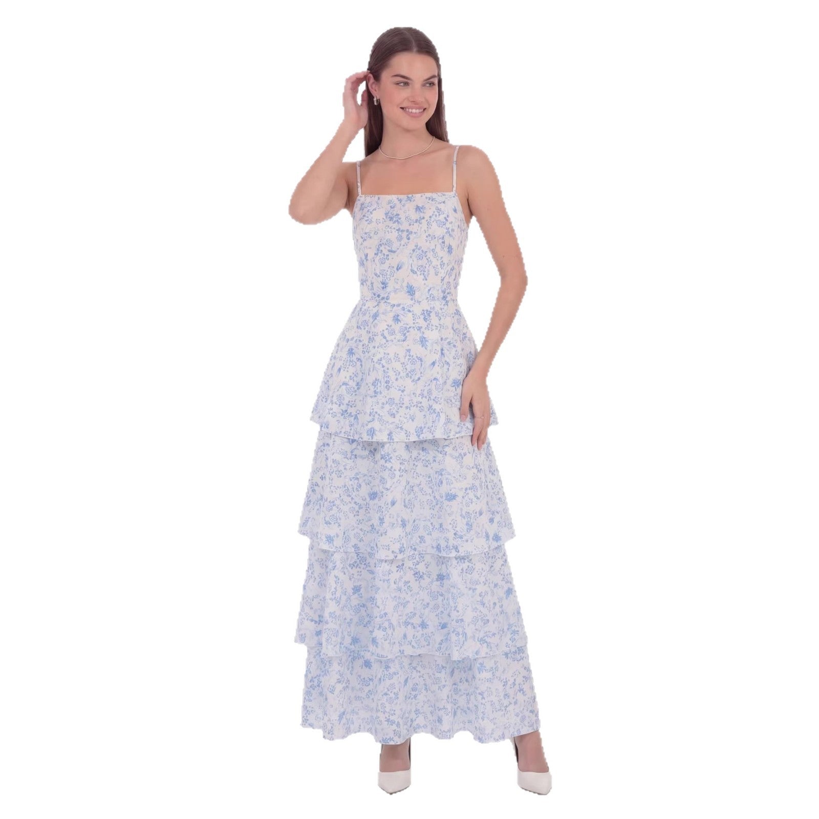 Elegantes Langkleid mit Blumenmuster