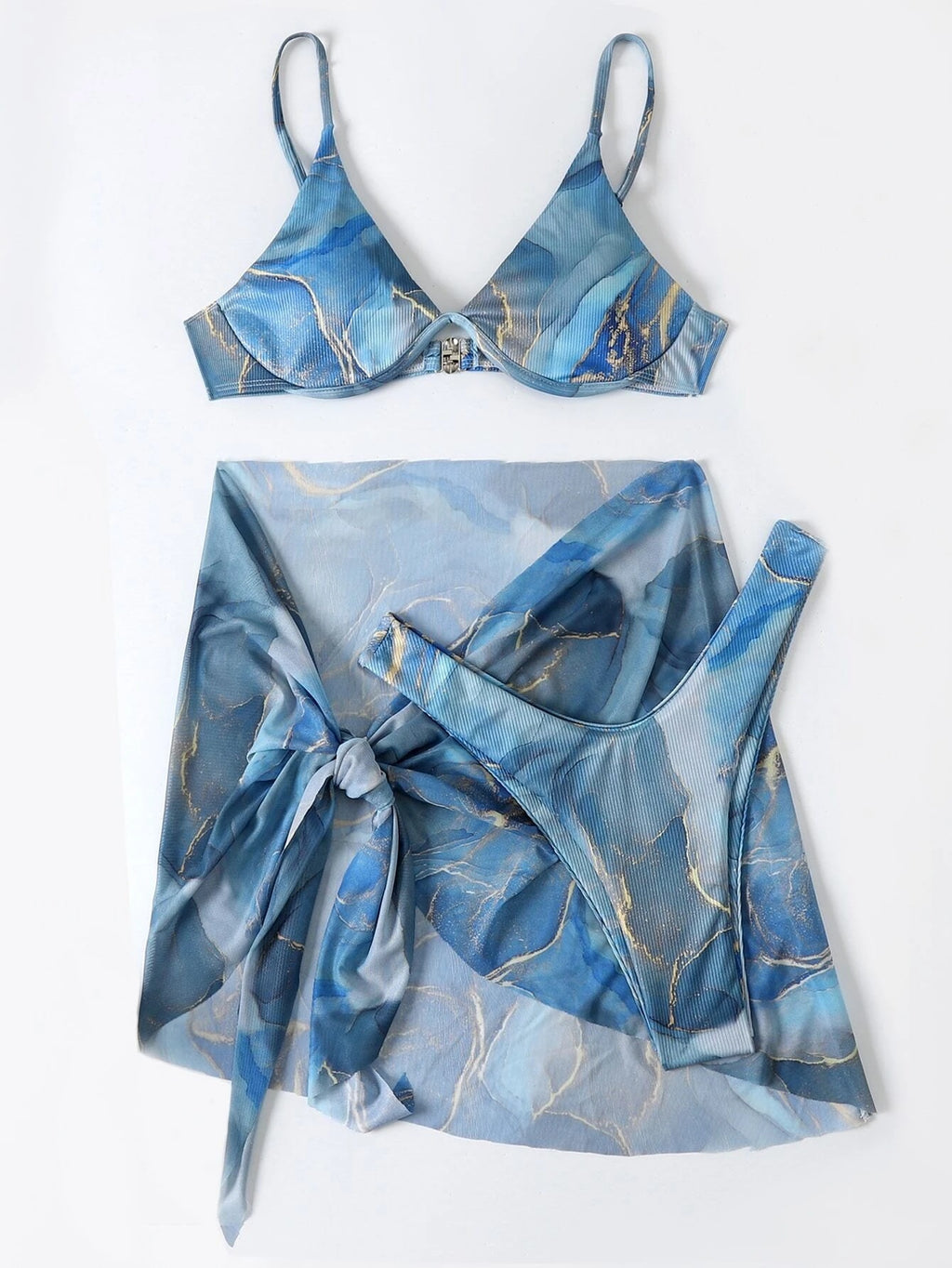 Marmor-Print 3-teiliger Bikini