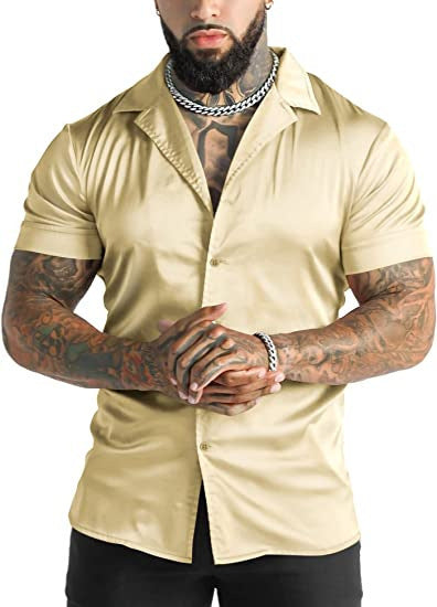 Herren Disco Kurzarmhemd – Bild 5 | LuxeStyle