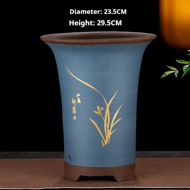 Atmungsaktiver Keramik-Blumentopf aus Lila Ton – Bild 2 | LuxeStyle