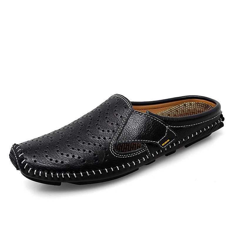 Atmungsaktive Casual-Sandalen aus Leder mit Hohl-Design