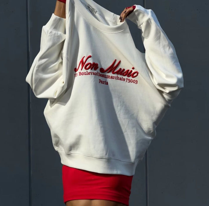Retro-Sweatshirt mit Print