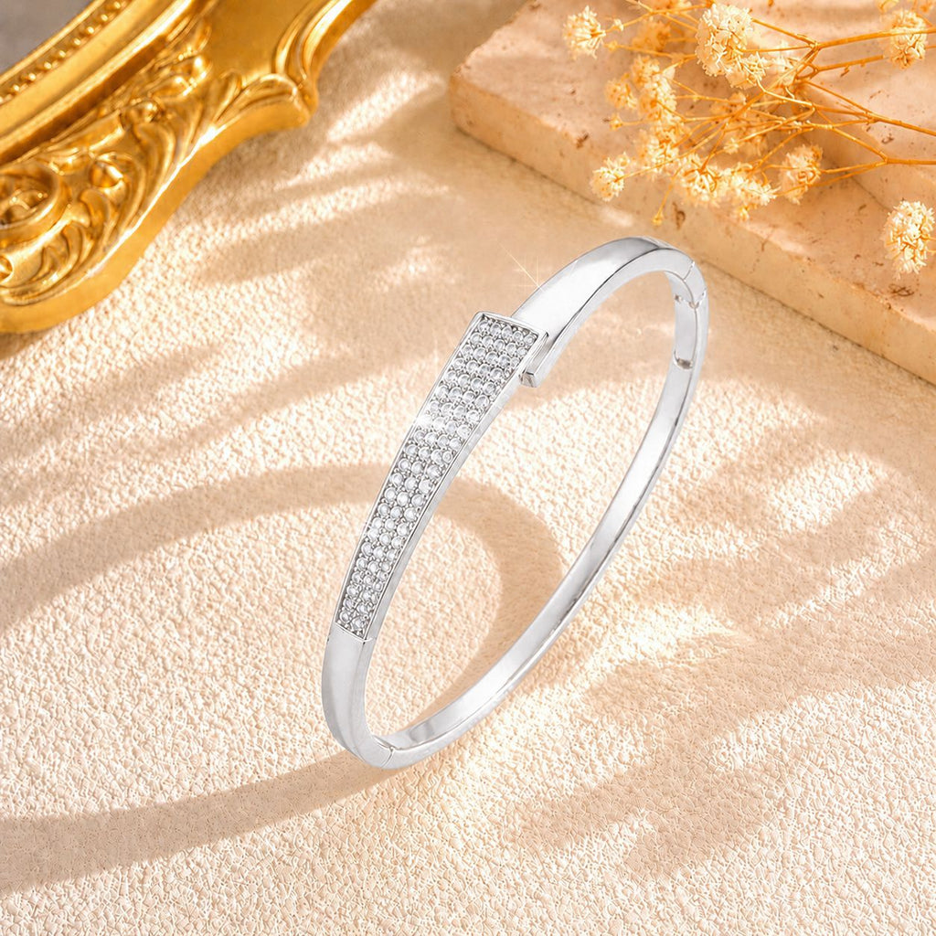 Titan-Stahl Armband mit Zirkonia