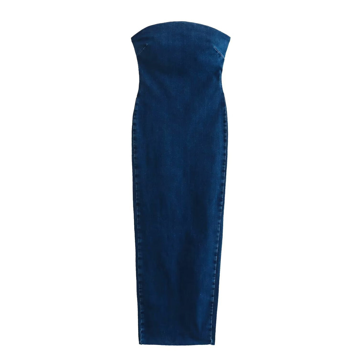 Denim Bandeau-Kleid mit Reissverschluss – Bild 6 | LuxeStyle