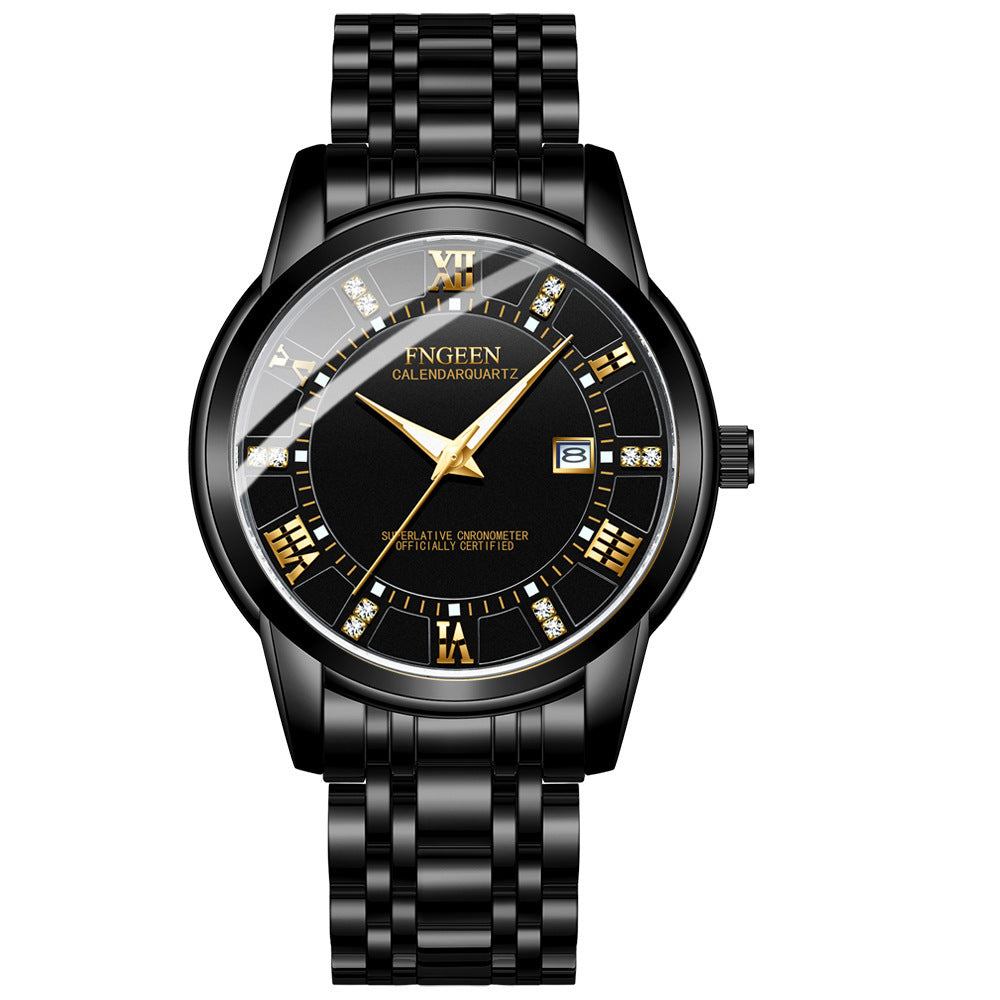 Herren Quarzuhr, ultraflach, wasserdicht, Kalender | LuxeStyle