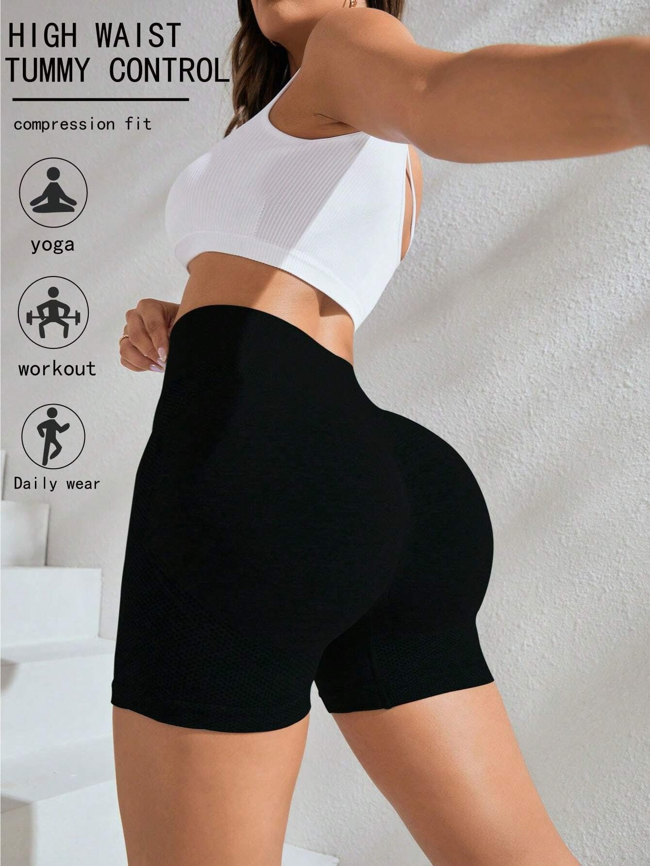 High-Waist Yoga Shorts «Peach Butt»