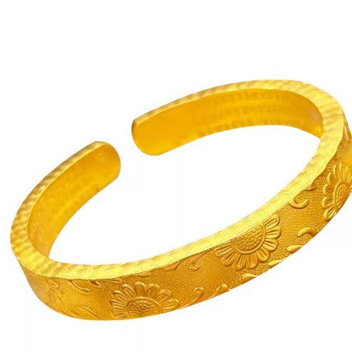 Sonnenblumen-Herz-Sutra Armreif (offen) – Bild 5 | LuxeStyle