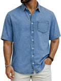 Herren Kurzarmhemd Casual Gestreift