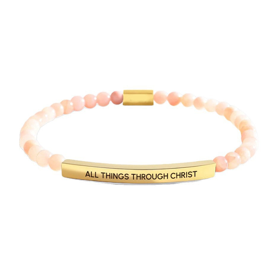 Armband mit Gravur und 4mm Goldperlen | LuxeStyle