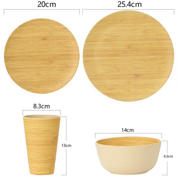 4-teiliges Geschirr-Set aus Bambusfaser – Bild 5 | LuxeStyle