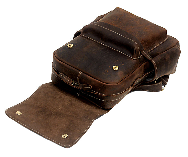 Lederrucksack «Crazy Horse» im Retro-Stil – Bild 2 | LuxeStyle