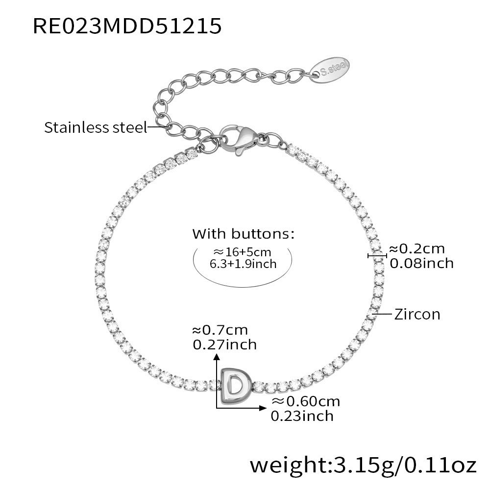Zirkon-Armband mit 26 Buchstaben für Damen | LuxeStyle