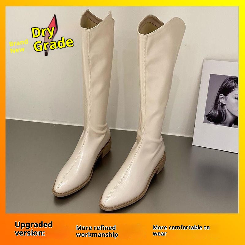 Overknee-Stiefel mit Fleece-Futter und Blockabsatz