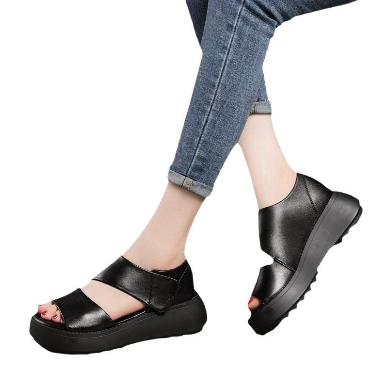 Vintage-Sandalen mit Klettverschluss