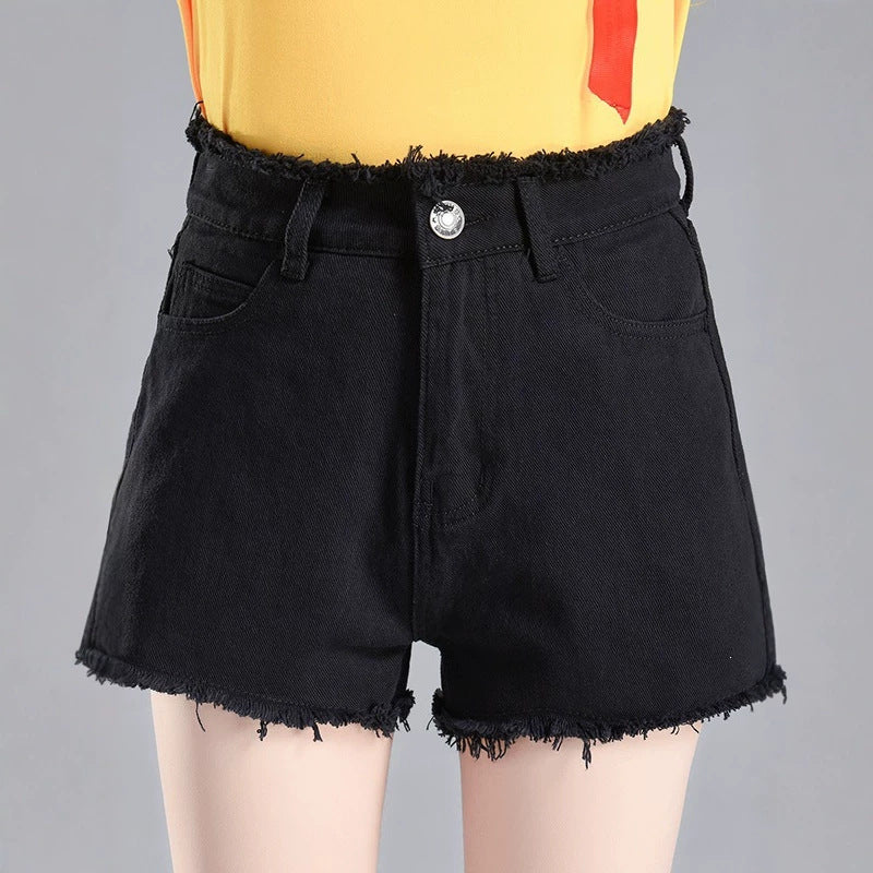 A-Linien Denim Shorts mit Fransen