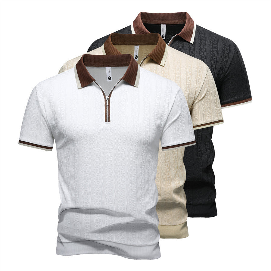 Polo-Shirt mit Reissverschluss und Streifen – Bild 7 | LuxeStyle