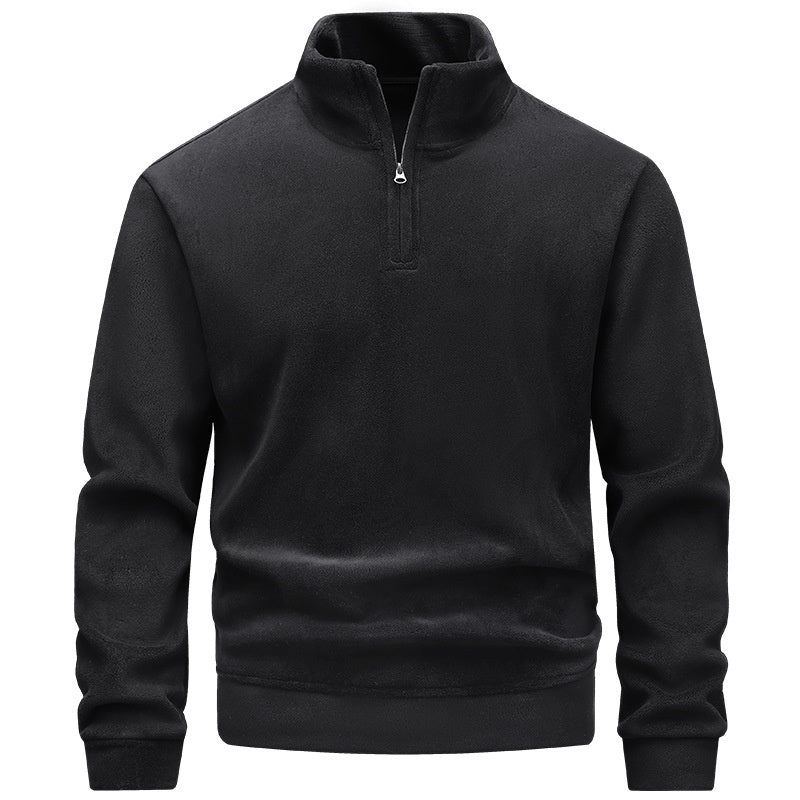 Herren Fleece-Pullover mit Stehkragen