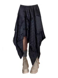 Patchwork Irregular Plaid Skirt
