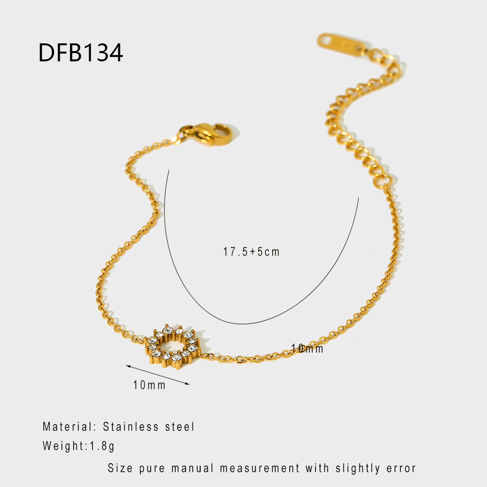 Blumenarmband mit Zirkonia aus Edelstahl – Bild 2 | LuxeStyle