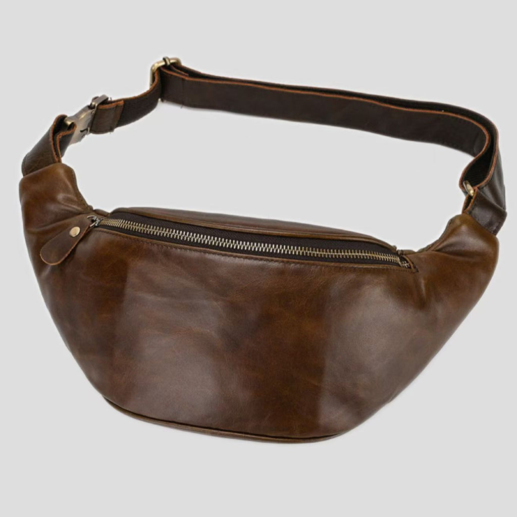 Crossbody-Brusttasche aus Vollleder