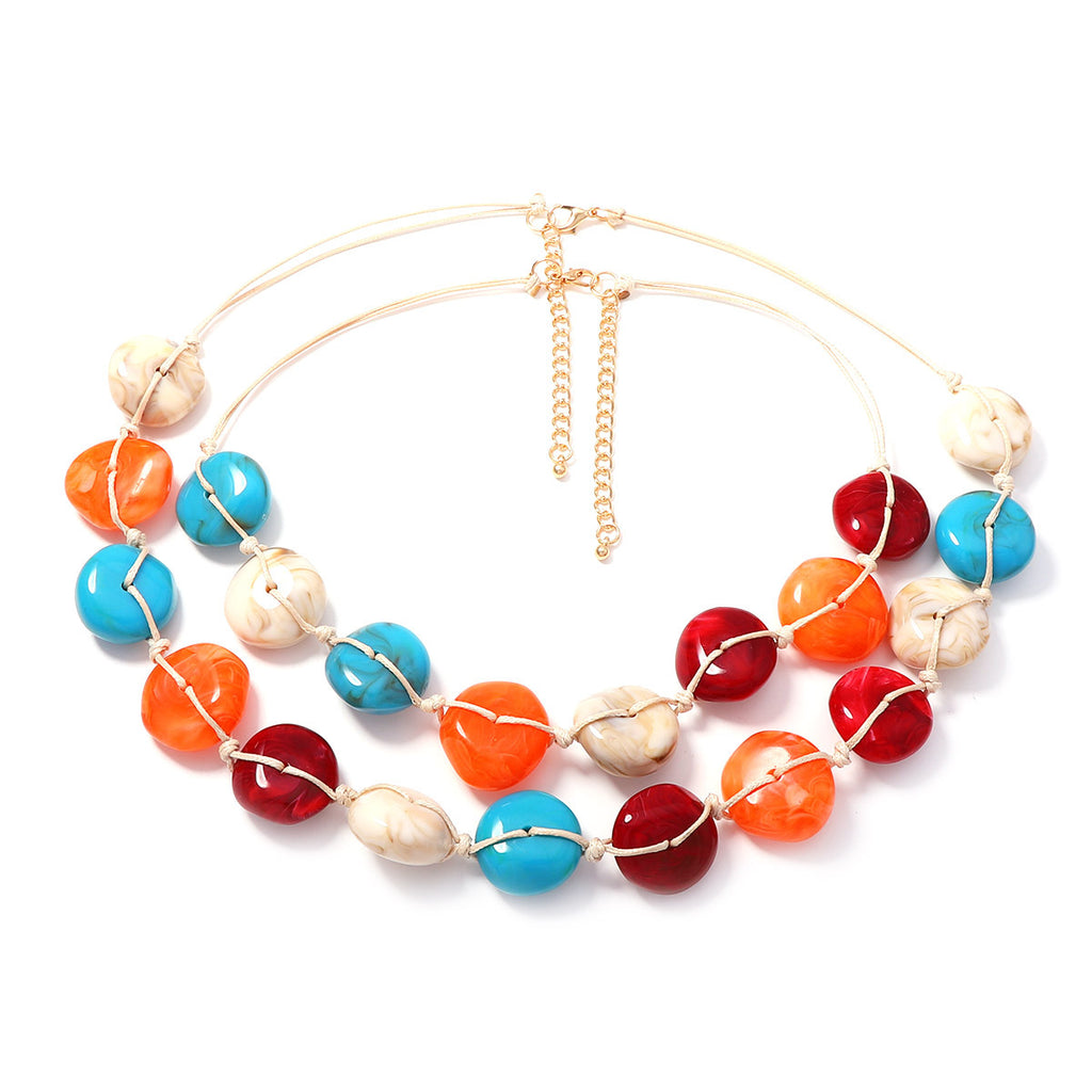 Buntes Steinperlen-Halsband