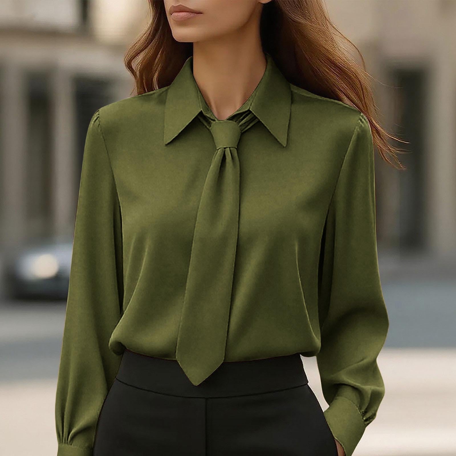 Elegante Satin-Bluse mit französischer Manschette