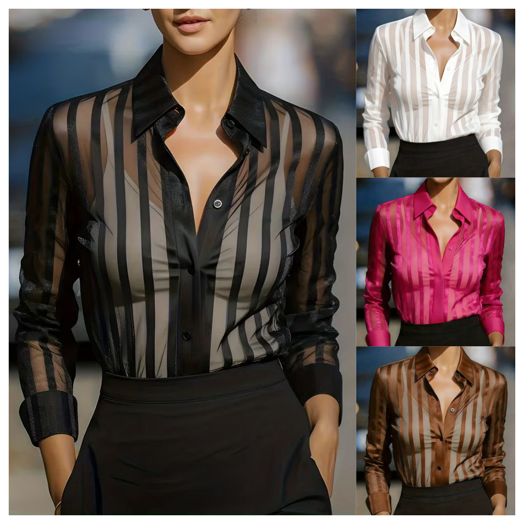 Gestreiftes Langarmshirt für Damen – Bild 2 | LuxeStyle