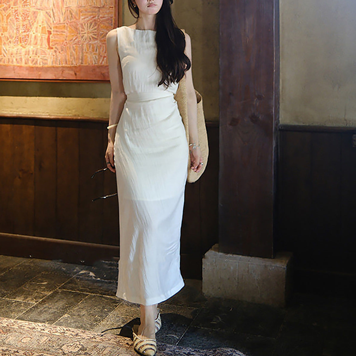 Elegantes ärmelloses Off-Shoulder Slim-Fit Kleid