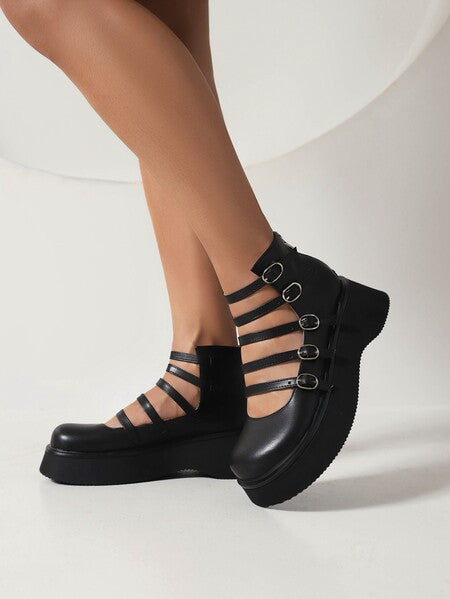 High-Top Schuhe mit Riemenschnalle