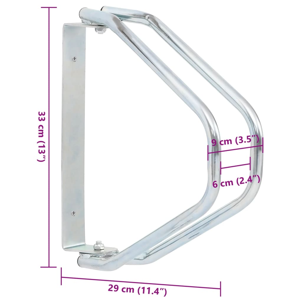Wand-Fahrradhalter, 2er-Set, verzinkter Stahl