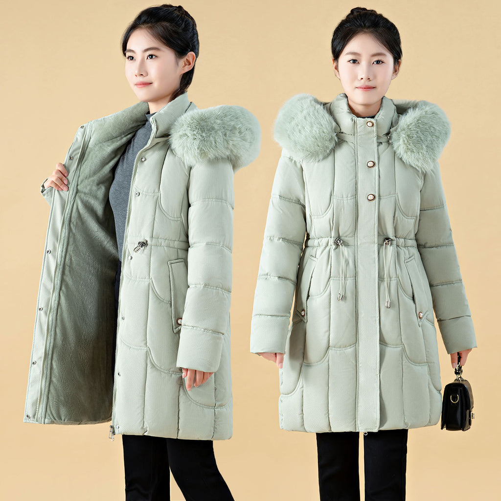 Damen-Daunenjacke mit geometrischem Muster – Bild 2 | LuxeStyle