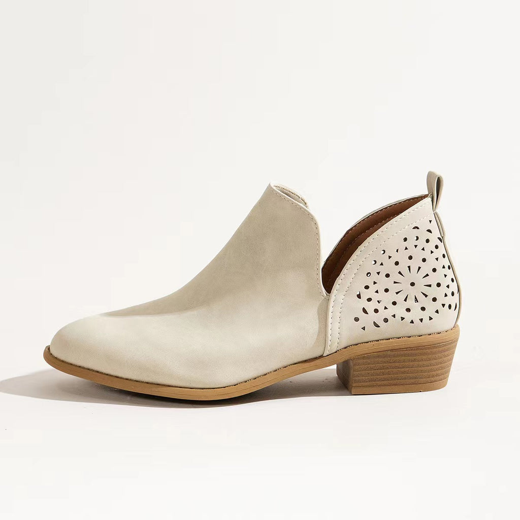 Stiefeletten mit spitzem Zeh und Chunky-Absatz | LuxeStyle