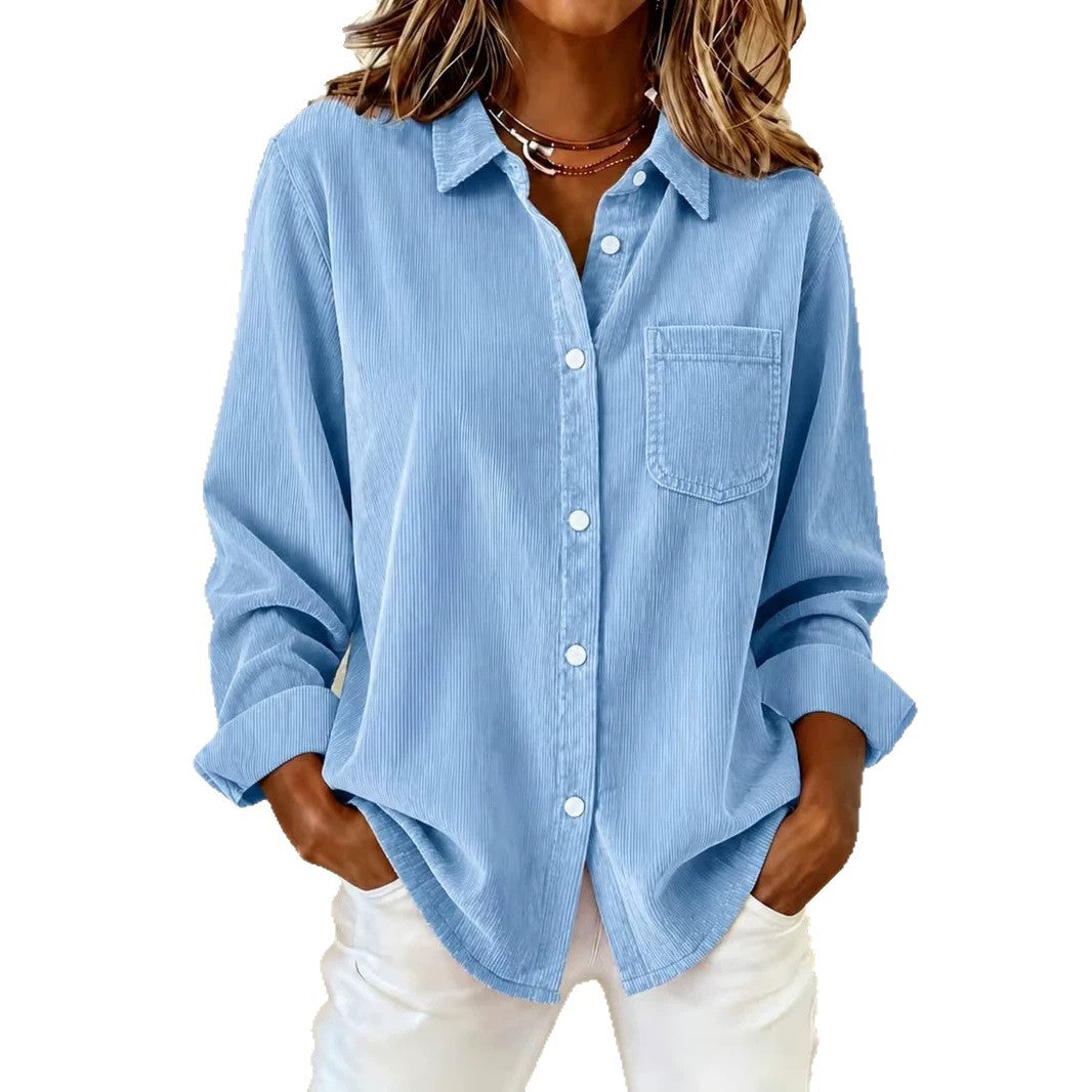 Corduroy Freizeitbluse für Damen