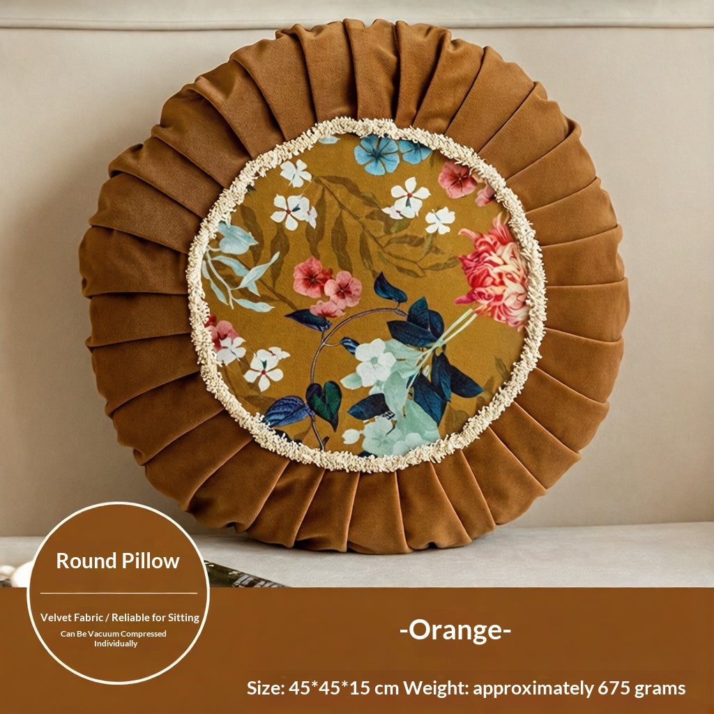 Rundes Kissen mit Blumenmuster – Bild 5 | LuxeStyle