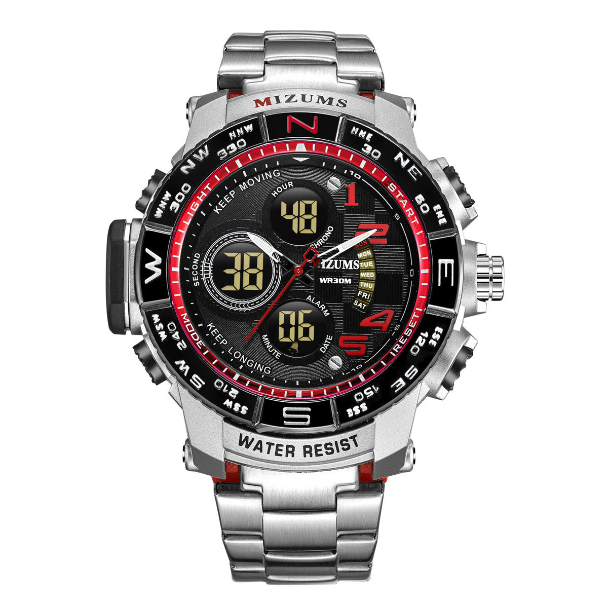 Sportliche Digitaluhr mit Stahlband – Bild 8 | LuxeStyle