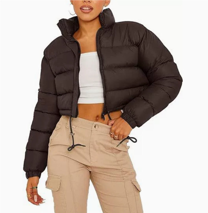 Weisser Pufferjacke mit Seitentasche – Bild 5 | LuxeStyle