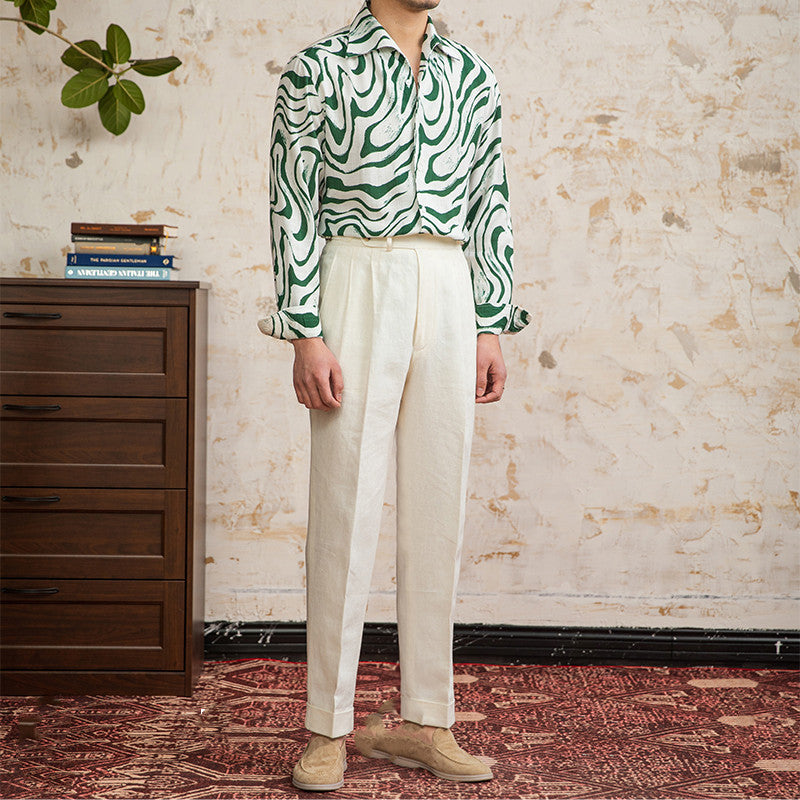 Bogenkragen-Shirt aus Leinen-Viskose – Bild 2 | LuxeStyle