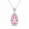 Eleganter Tropfen-Anhänger mit rosa Morganit