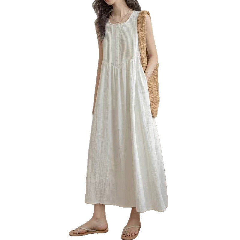 Ärmelloses Plissee-Tanktop-Kleid im Retro-Stil – Bild 2 | LuxeStyle