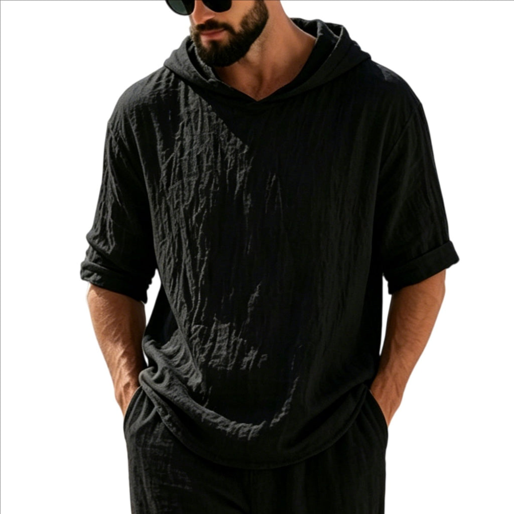 Kurzarm-Hoodie mit Fünfpunkt-Ärmeln
