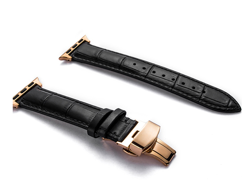 Lederarmband mit Faltschliesse und Doppelknopf